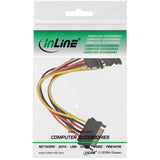 Inline Sata Power Y-Cable Conector Hembra Sata A 2 Conectores Sata Con Pestillos 0,15 M
