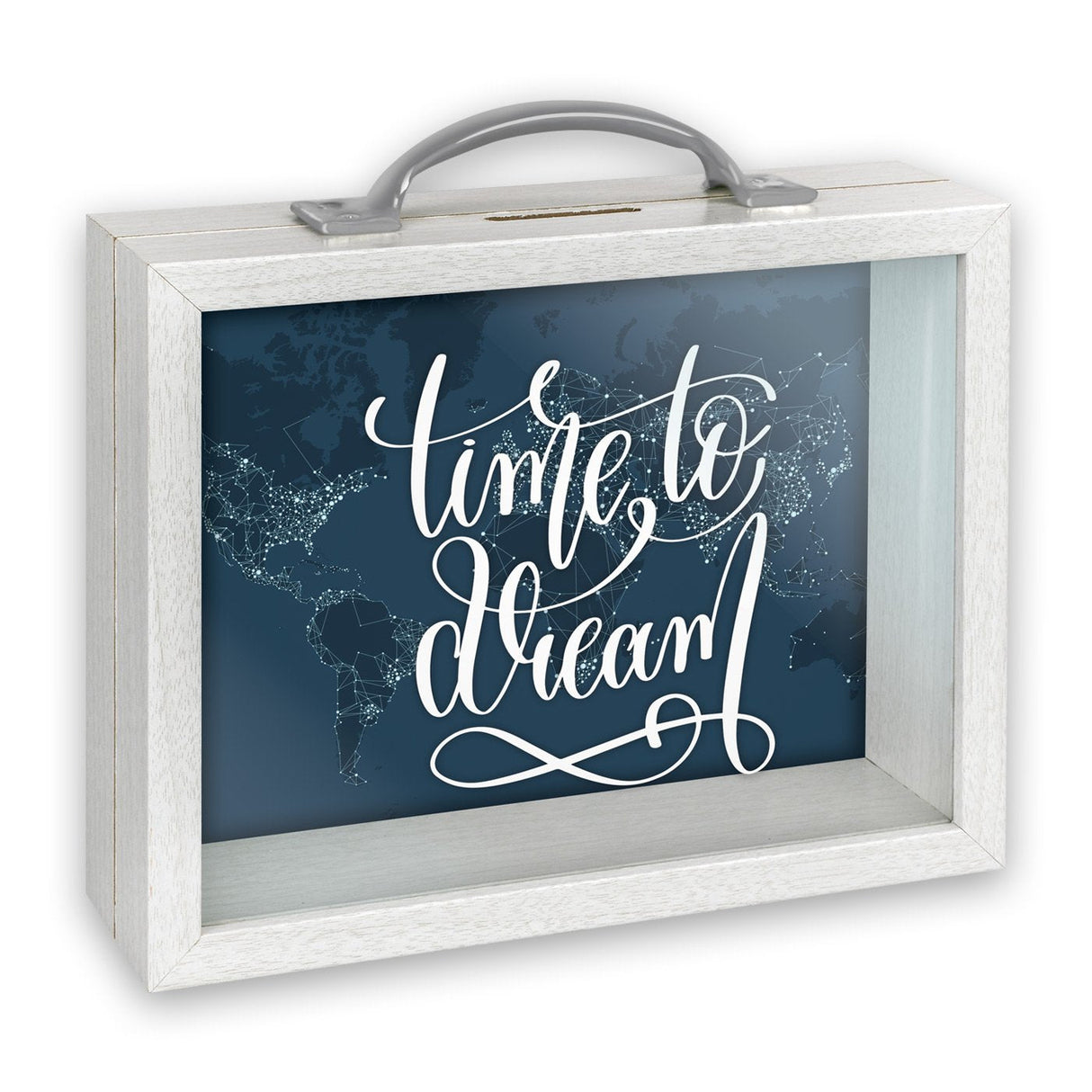 Zep Smith Caja De Dinero Blanco Vidrio, Mdf, Lana 1 Pieza(S)