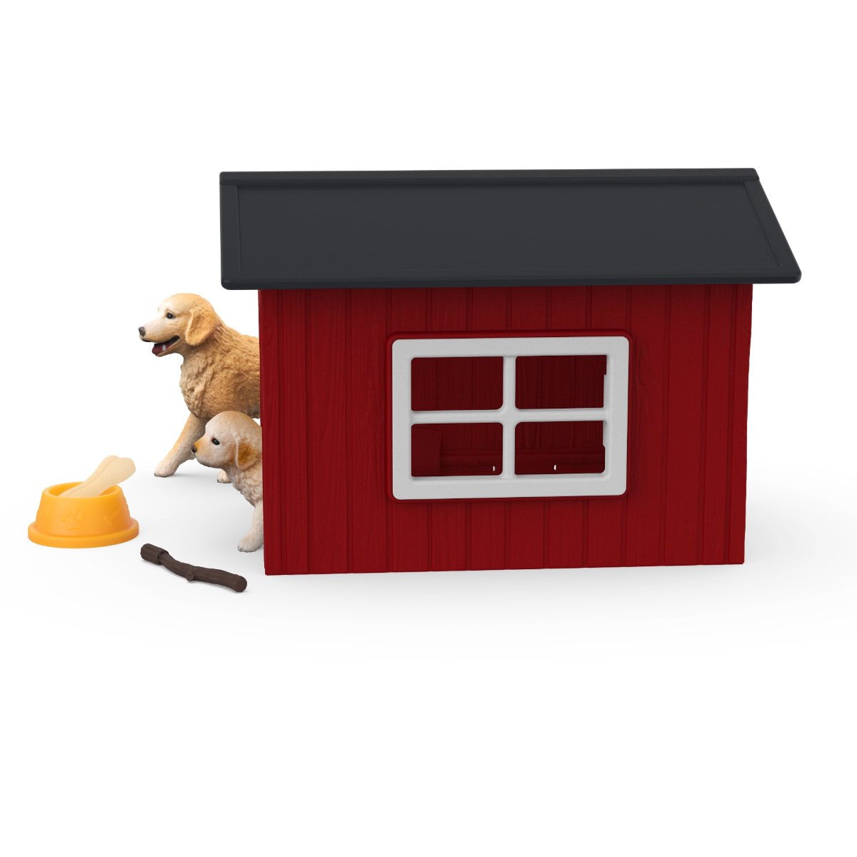 Figura  Schleich Farm World Casa Para Perros Con Golden Retriever  42722