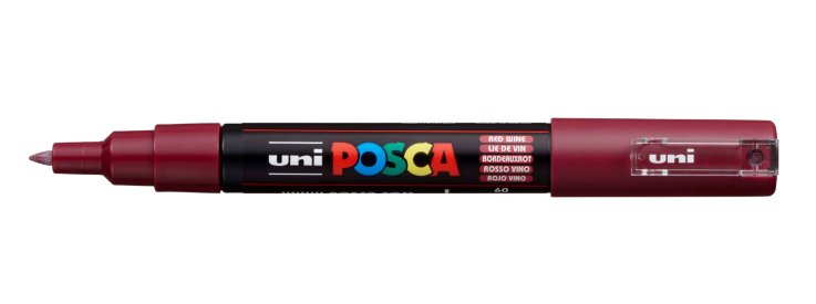 Uniball Marcador Posca Pc-1m No Permanente Punta Fina 0.7mm Rojo Vino