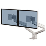 Fellowes Tallo Brazo Para Monitor Doble - Brazo Giratorio De 270º - Sistema Con Muelle De Gas - Hasta 9kg - Color Plata