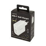 Cargador Logilink 2xusb-C 40 W Blanco