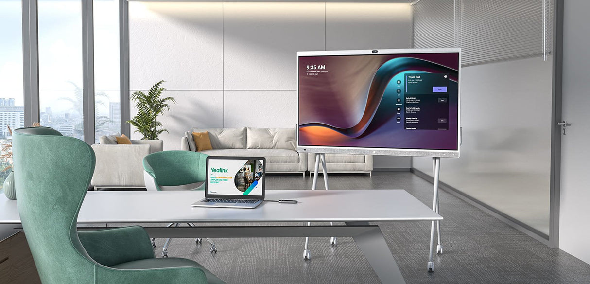 Yealink Meetingboard Panel Plano Interactivo 165,1 Cm (65") Led Wifi 4k Ultra Hd Negro Pantalla Táctil Procesador Incorporado Android 10