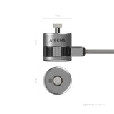 Aisens Cable De Seguridad Con Cerradura De Llave Para Ordenador, Monitor, Portatil - 1.5m