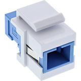 Adaptador Snap-In Keystone De Fibra Óptica Inline Blanco, Símplex Sc/Sc, Sm, Azul, Funda De Cerámica