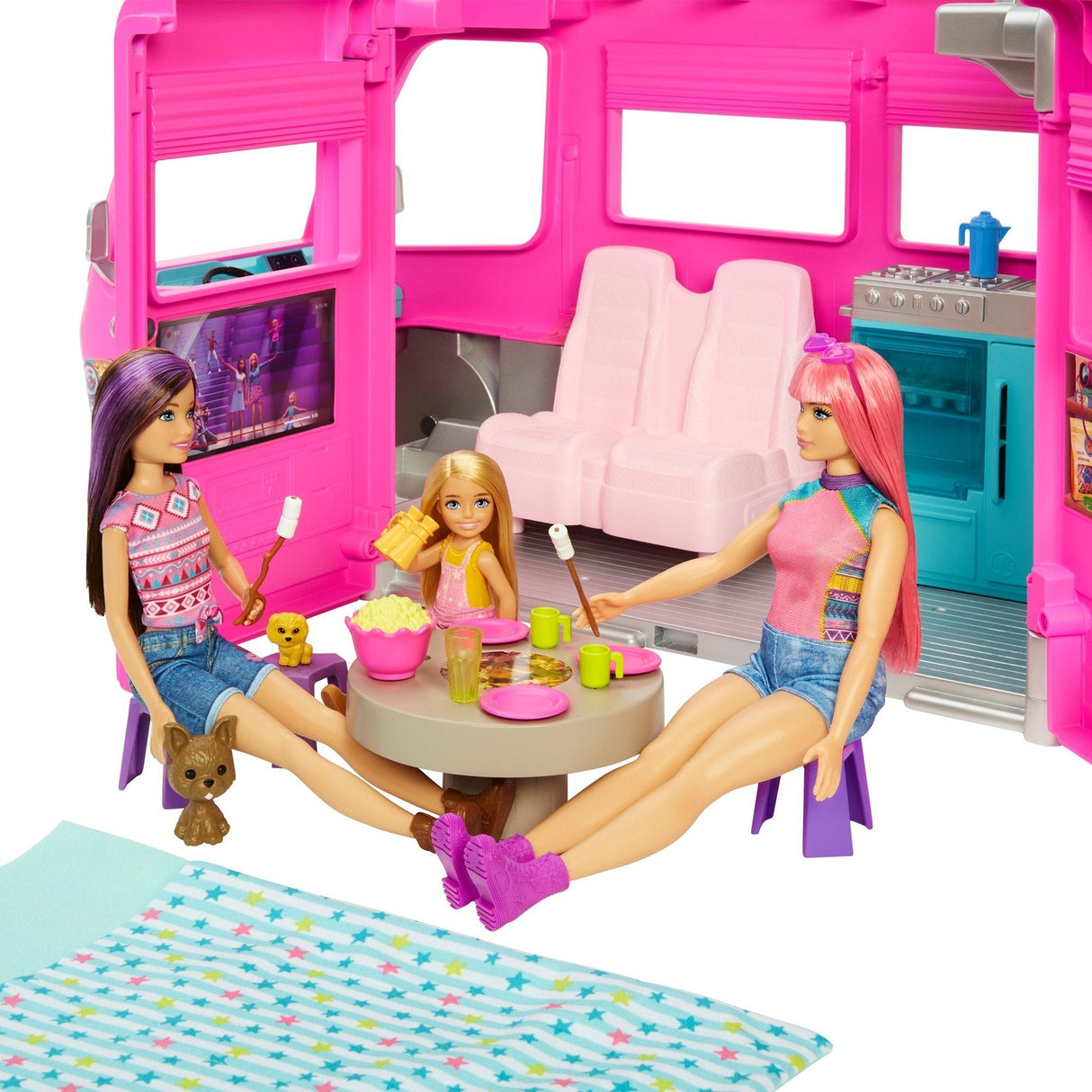 Mattel Barbie Super Adventure Camper Con Accesorios Hcd46