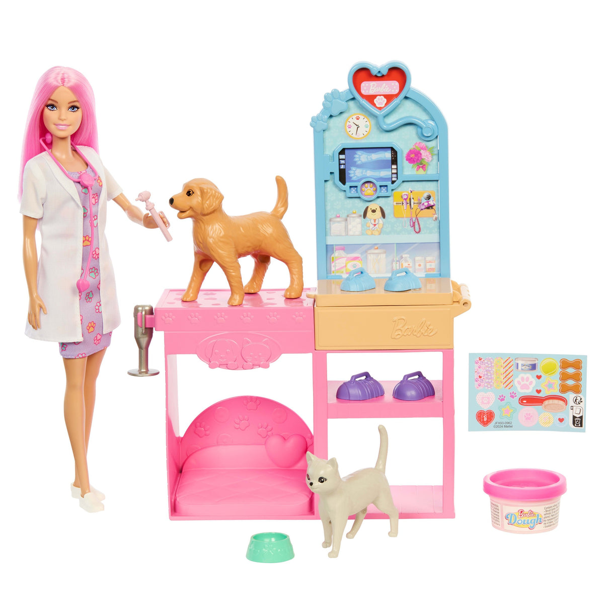 Mattel Barbie "Gute Besserung" Tierkrankenstation Muñeca Und Zubehör Jfx93