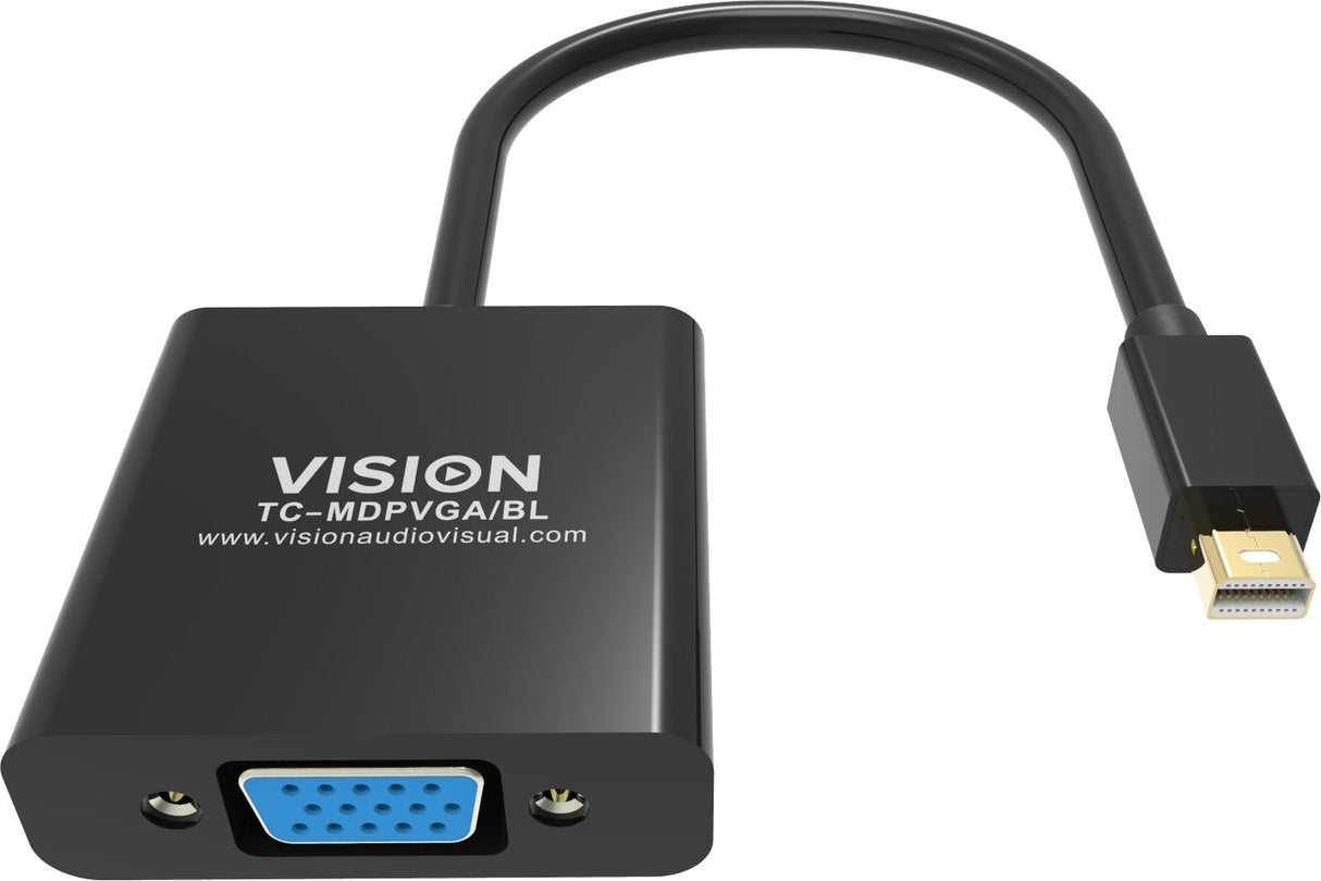 Vision Tc-Mdpvga/Bl Adaptador De Cable De Vídeo Mini Displayport Vga [D-Sub] Negro