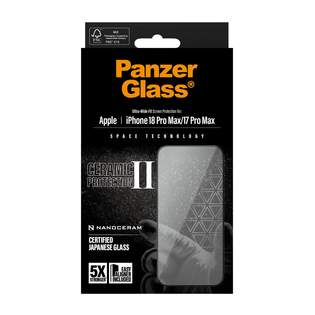 EAN 5715685026669 - PanzerGlass ® Ceramic II Screen Protector iPhone 18 Pro Max | 17 Pro Max | Ultra-Wide Fit w. EasyAligner  imagen 3