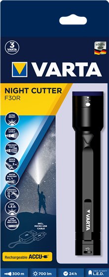 Varta Linterna De Mano Negro Led F30r  Int. Akku
