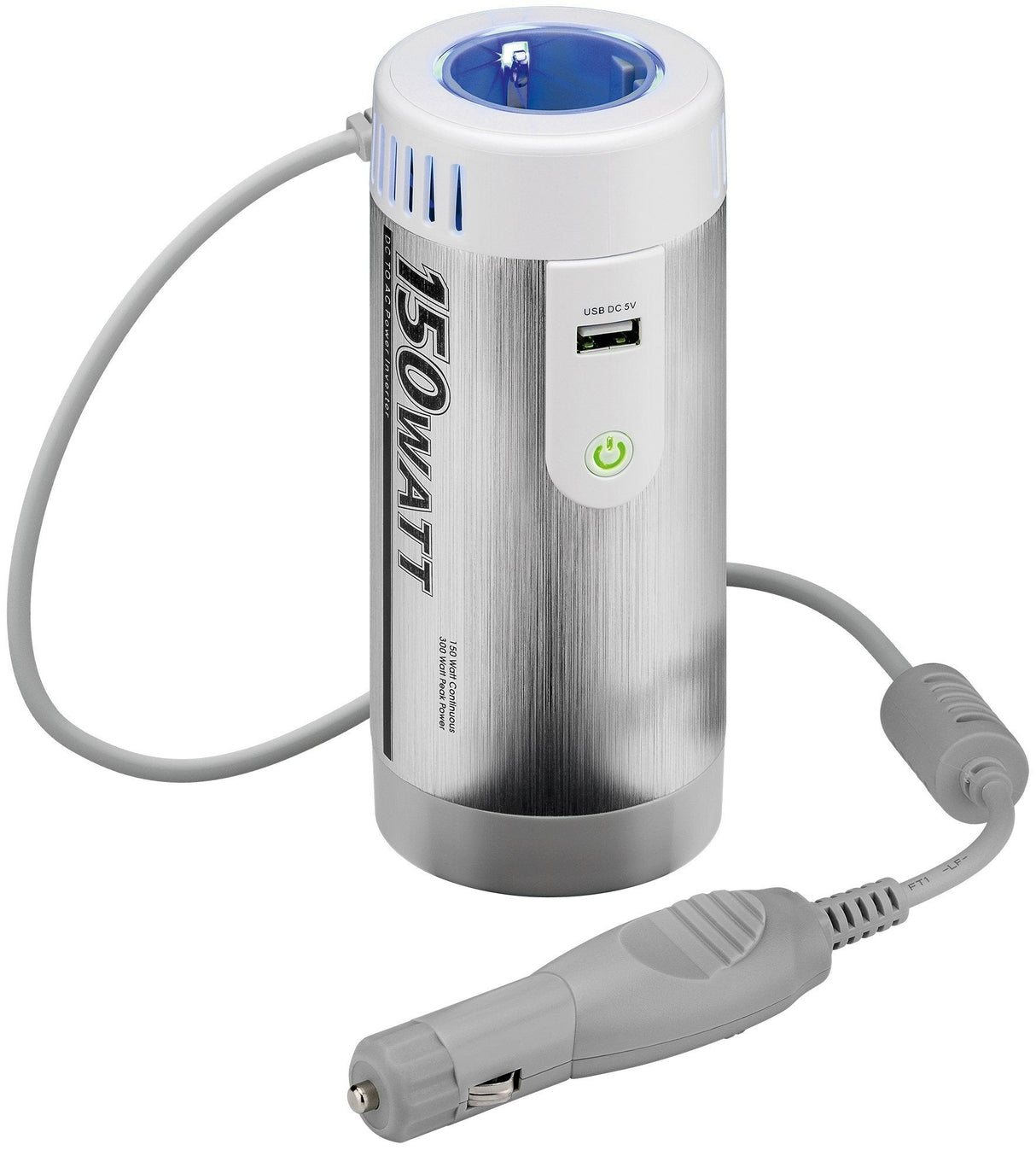 Convertidor De Voltaje Para Vehículos Goobay Dc/Ac, Regulador De Voltaje Plateado
