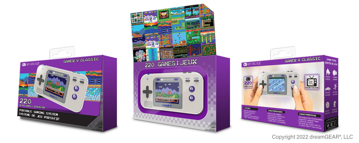 EAN 0845620039203 - dreamGEAR My Arcade Gamer V Classic (220 in 1) Gray & Purple imagen 8