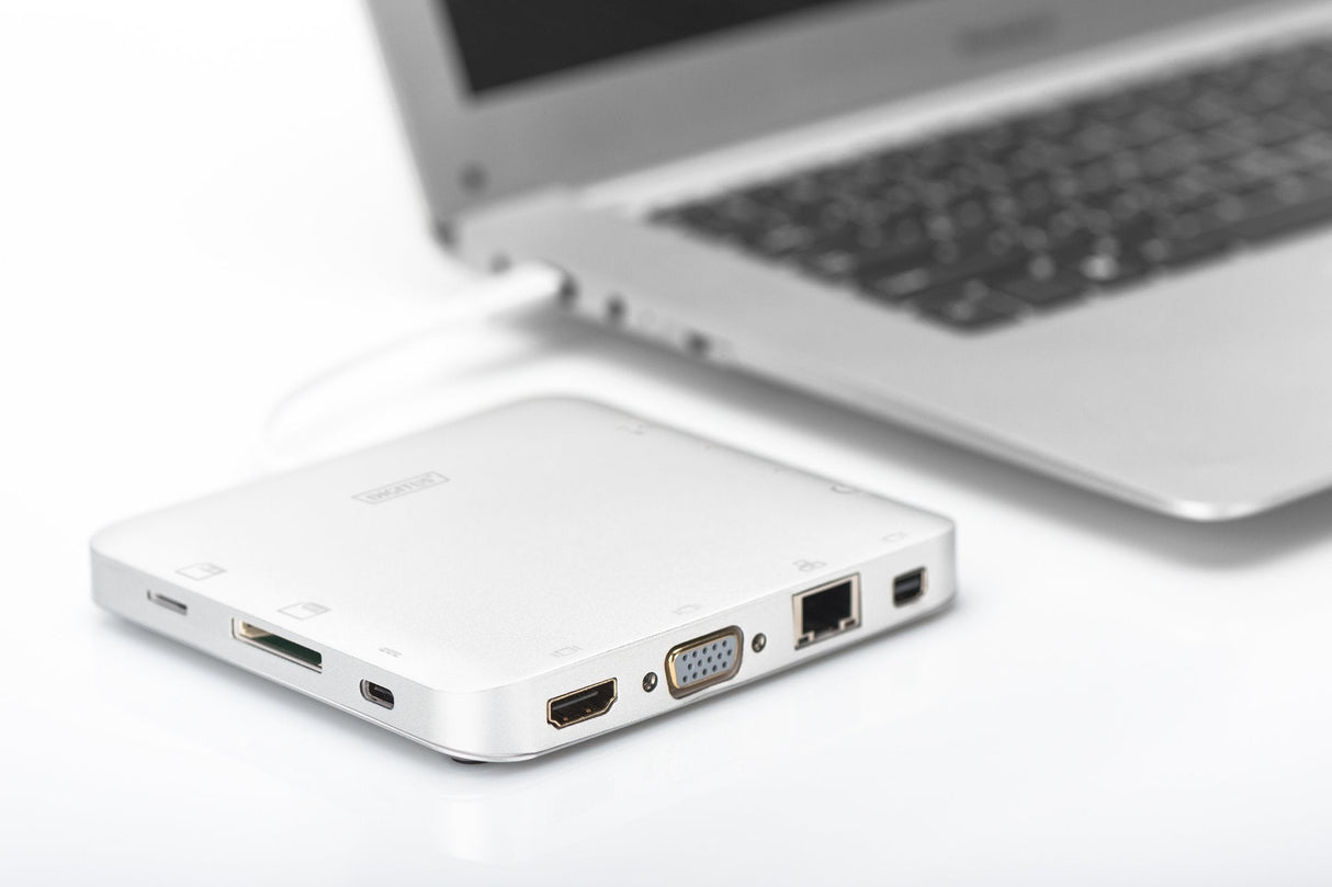 Digitus Estación Dock Usb-C A Hdmi/Mini Displayport/Vga/Usb 3.0/Jack/Rj-45/Micro Sd/Sdhc/Sdxc/Mmc