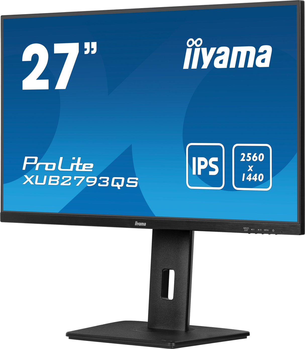 Monitor  Iiyama Prolite Xub2793qs-B7 Led 27", Negro Mate, Qhd, Ips, Adaptive-Sync, Panel De 100hz Xub2793qs-B7