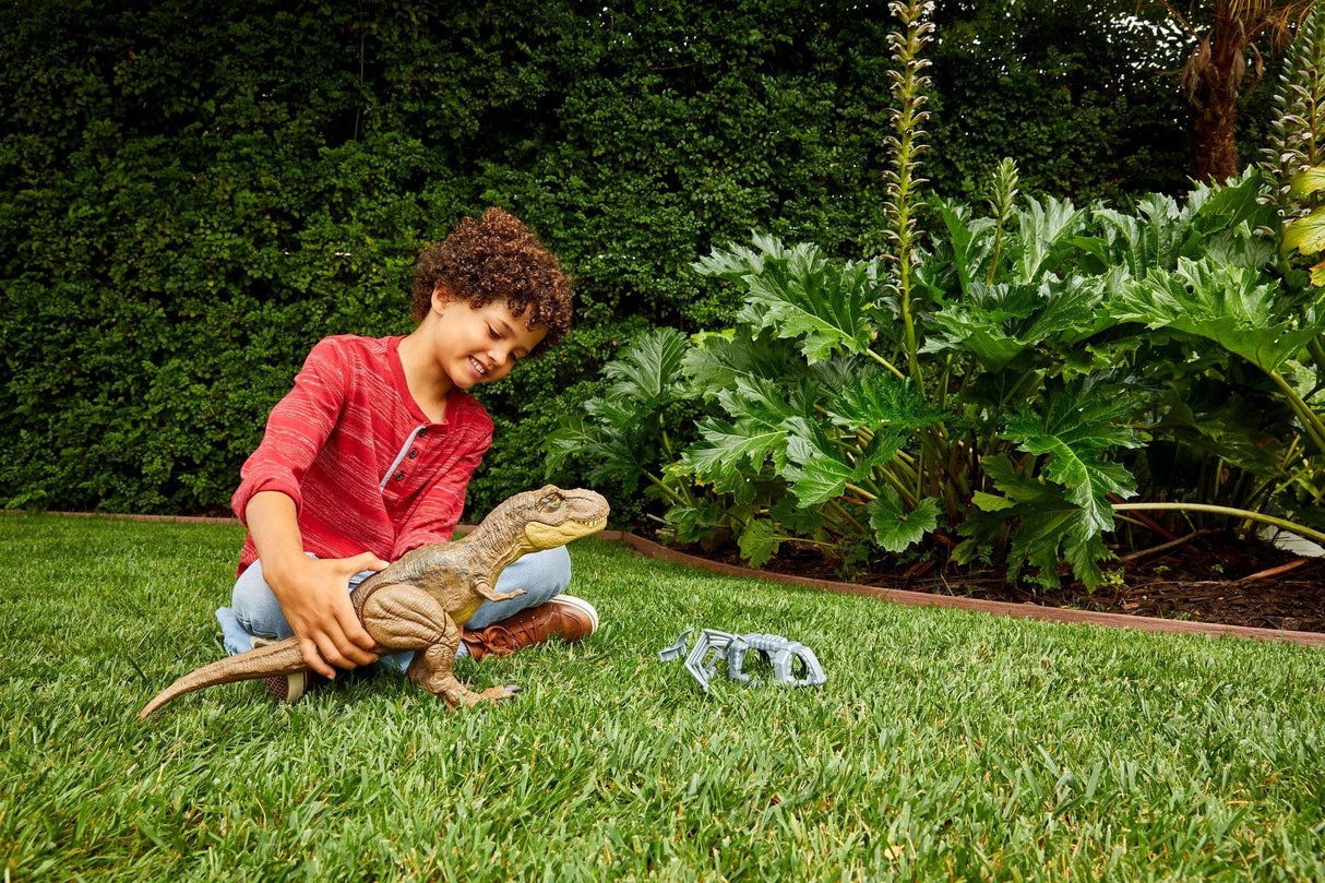 Mattel Jurassic World Stomping Battle Acción T-Rex Mini-Play Figura Gwd67