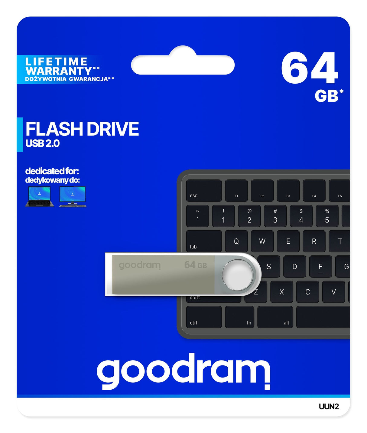 Pendrive Goodram Uun2 Uun2-0640s0r11 (64gb; Usb 2.0; Silver Color)