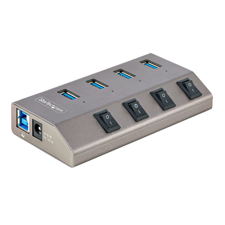 EAN 0065030895484 - StarTech.com 5G4AIBS-USB-HUB-EU hub de interfaz USB 3.2 Gen 1 (3.1 Gen 1) Type-B 5000 Mbit/s Gris imagen 1
