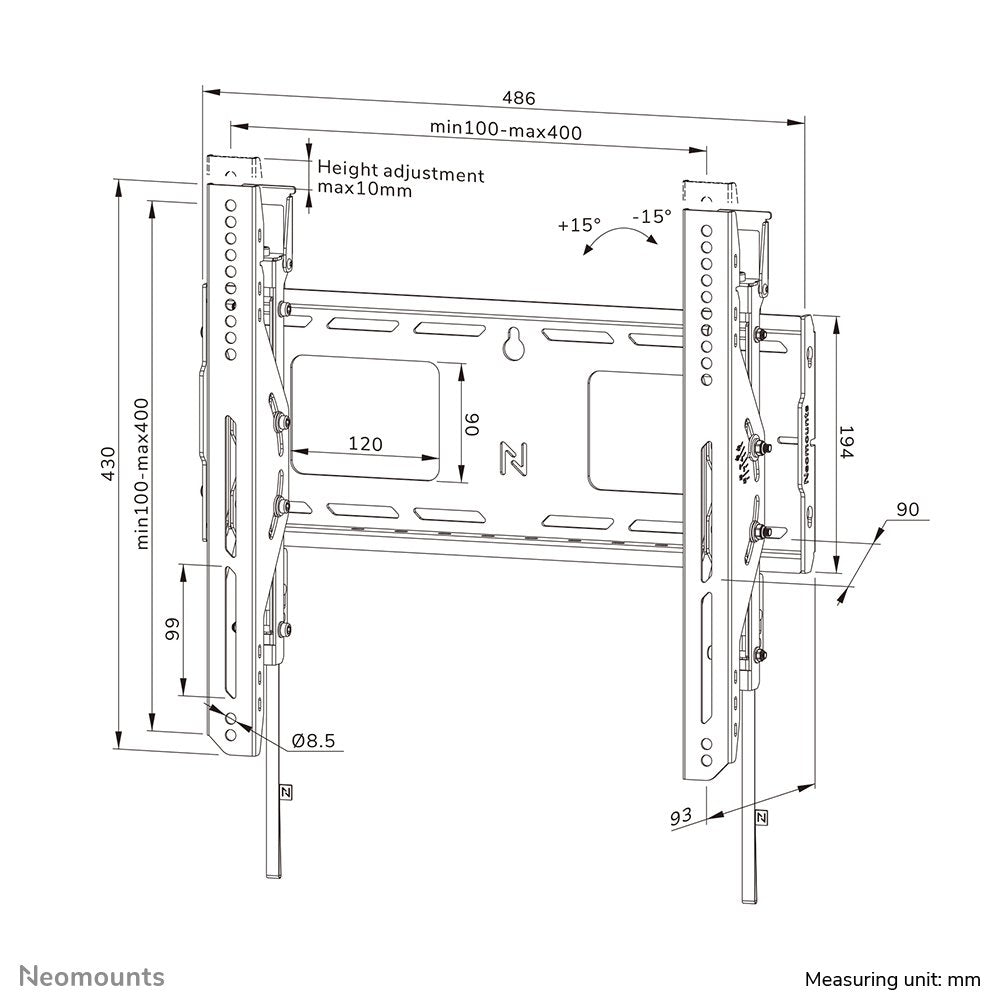 Soporte Neomounts De Pared Para Televisor De Gran Peso