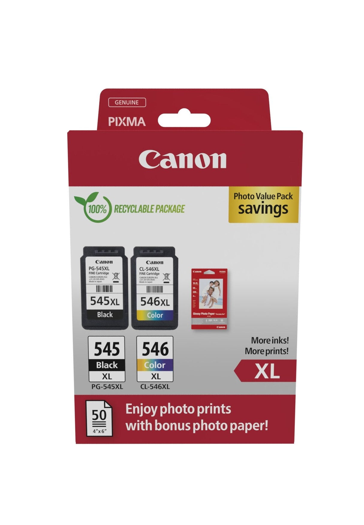 Cartucho Tinta Canon Pg 545xl Cl 546xl Photo Value
