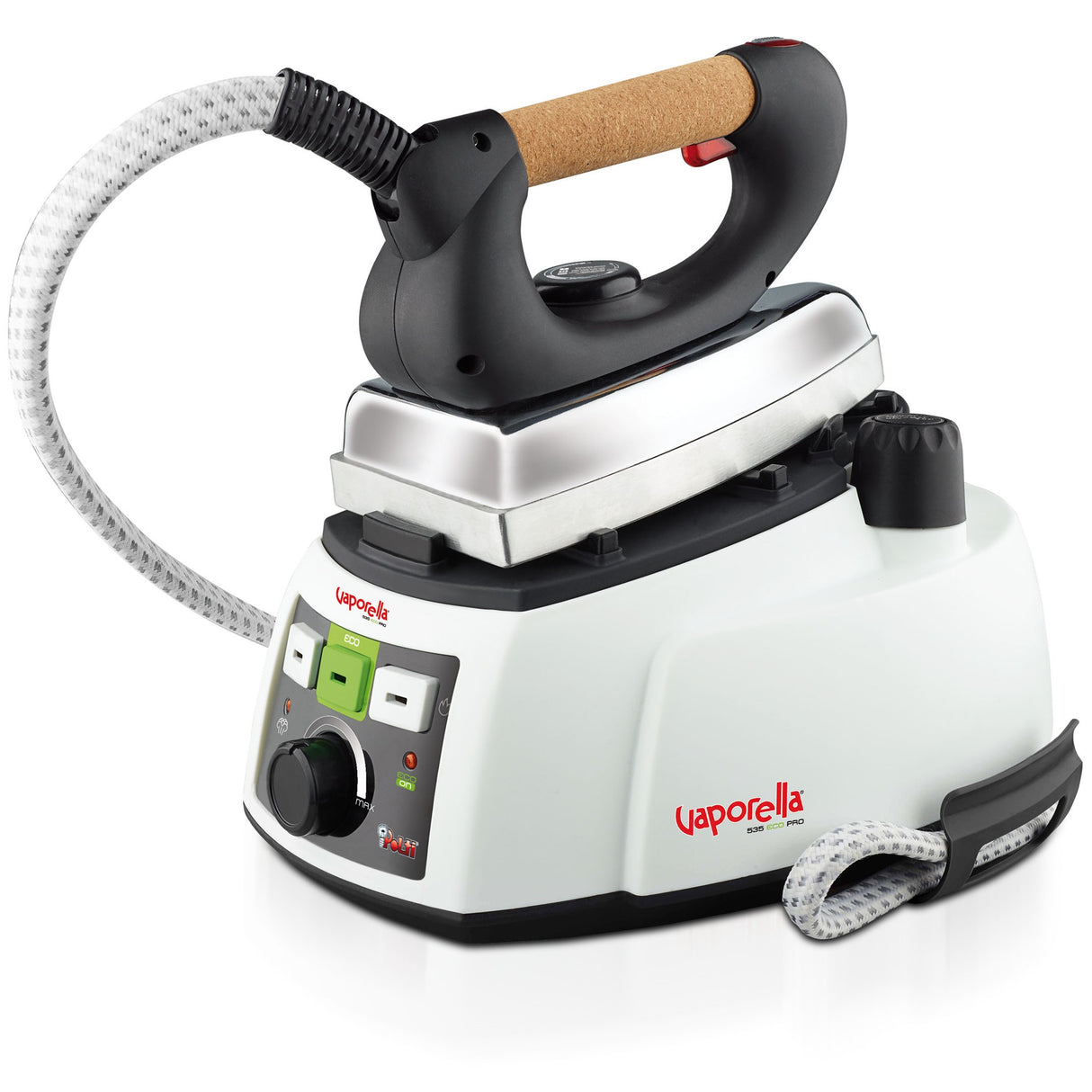 EAN 8007411009129 - Polti Vaporella 535 Eco_Pro 750 W 0,9 L Suela de aluminio Negro, Blanco imagen 1