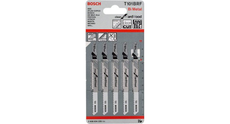 Bosch Professional Hoja De Sierra De Calar T 101 Brf Clean Para Madera Dura, 100 Mm 5 Piezas 2608634235