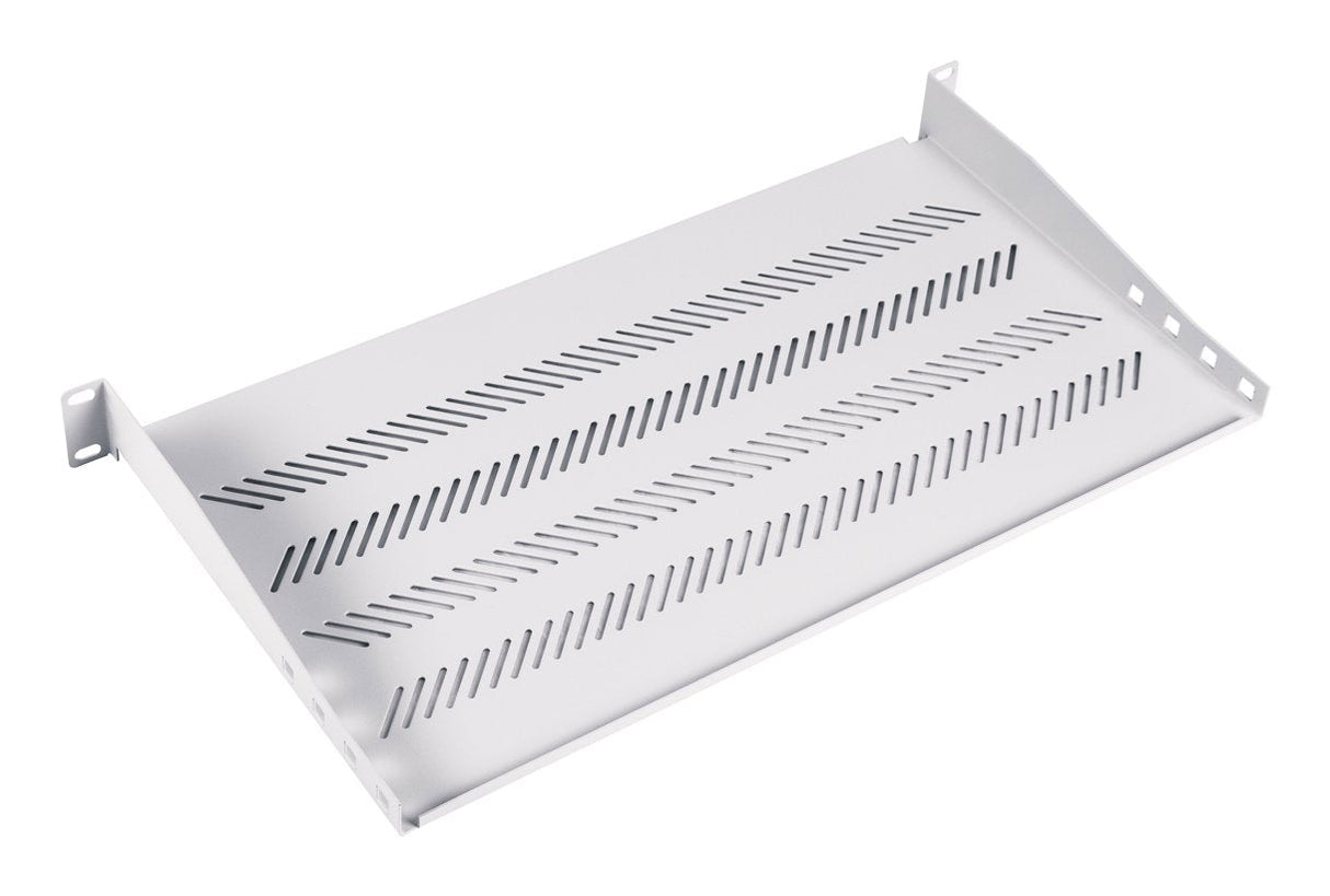1u Fixed Shelf 19", Depth 250 Mm, Load Capacity 15 Kg, Mounting At 2 Points, Screws Included, Grey (Ral 7035)