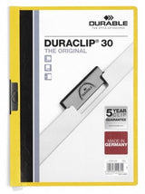 Durable Duraclip 30 Carpeta De Plastico Con Clip De Acero - Tamaño A4 - Capacidad Hasta 30 Hojas - Parte Posterior