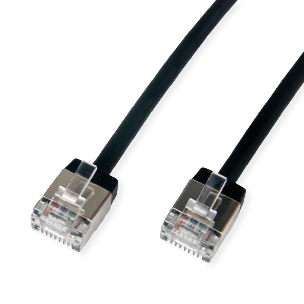 Roline U Ftp Datacenter Cable De Red Cat.6a (Class Ea), Lsoh, Slim, Extra Kurzer Stecker, Schwarz, 3 M
