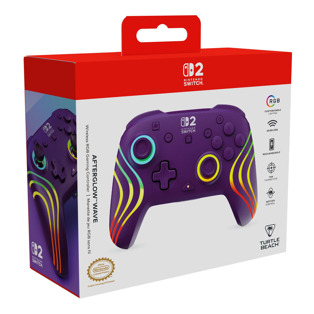 Turtle Beach Afterglow Morado Mando De Juego Rgb Inalámbrico Para Nintendo Switch 2