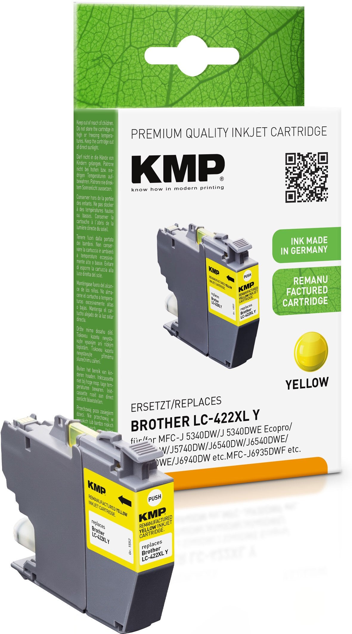 EAN 4011324001617 - KMP 1552,4009 cartucho de tinta 1 pieza(s) Original Amarillo imagen 1