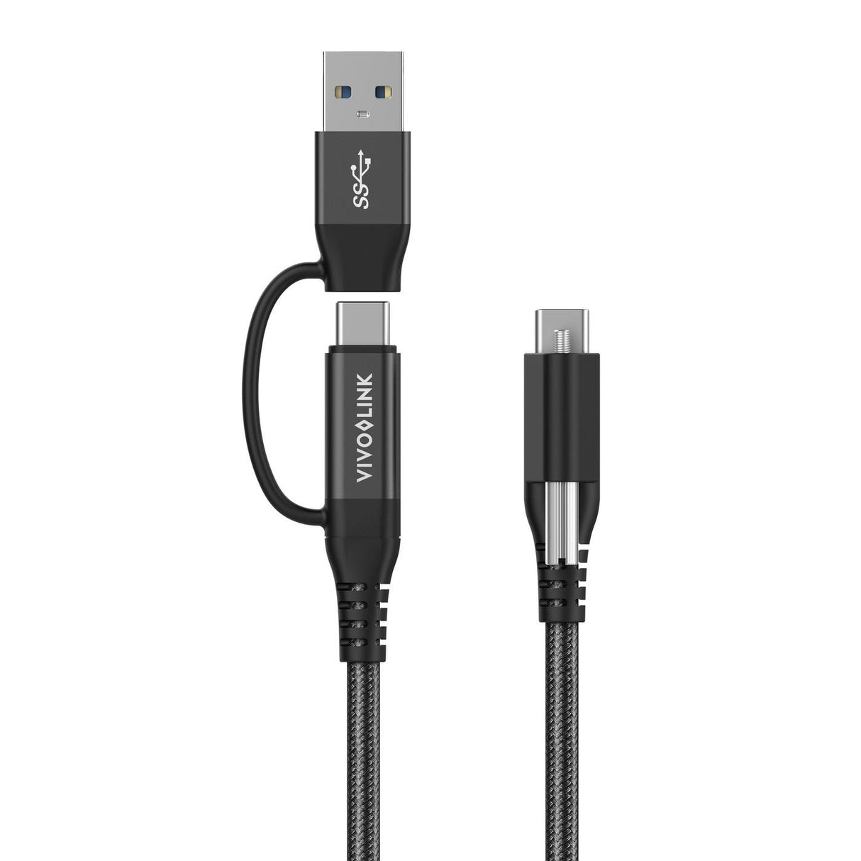 Usb-C Cable Two In One 1,5m - Black - Warranty: 24m