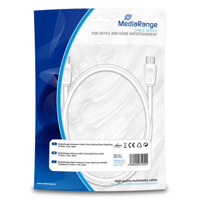 Cable De Antena Mediarange Conector Acoplador Coaxial 75ohm 1,5mw