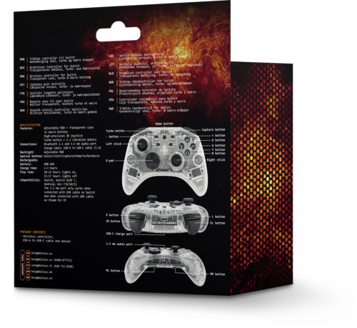Deltaco Nintendo Switch Bluetooth Contr. Transparent