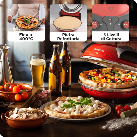 EAN 8003705116702 - Ariete 0909/10 fabricante de pizza y hornos 1 Pizza(s) 1200 W Rojo imagen 3