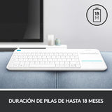 Teclado Español Logitech K400 Plus Tv Rf Inalámbrico Qwerty Blanco