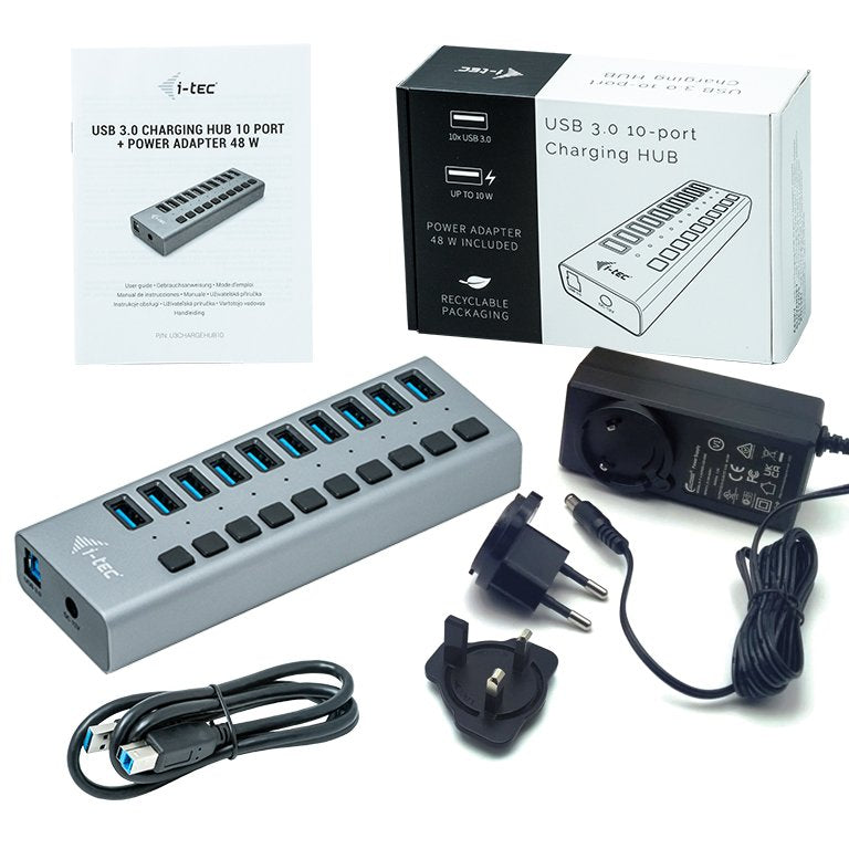 I-Tec Hub De Carga 10xusb 3.0 + Adaptador 48w