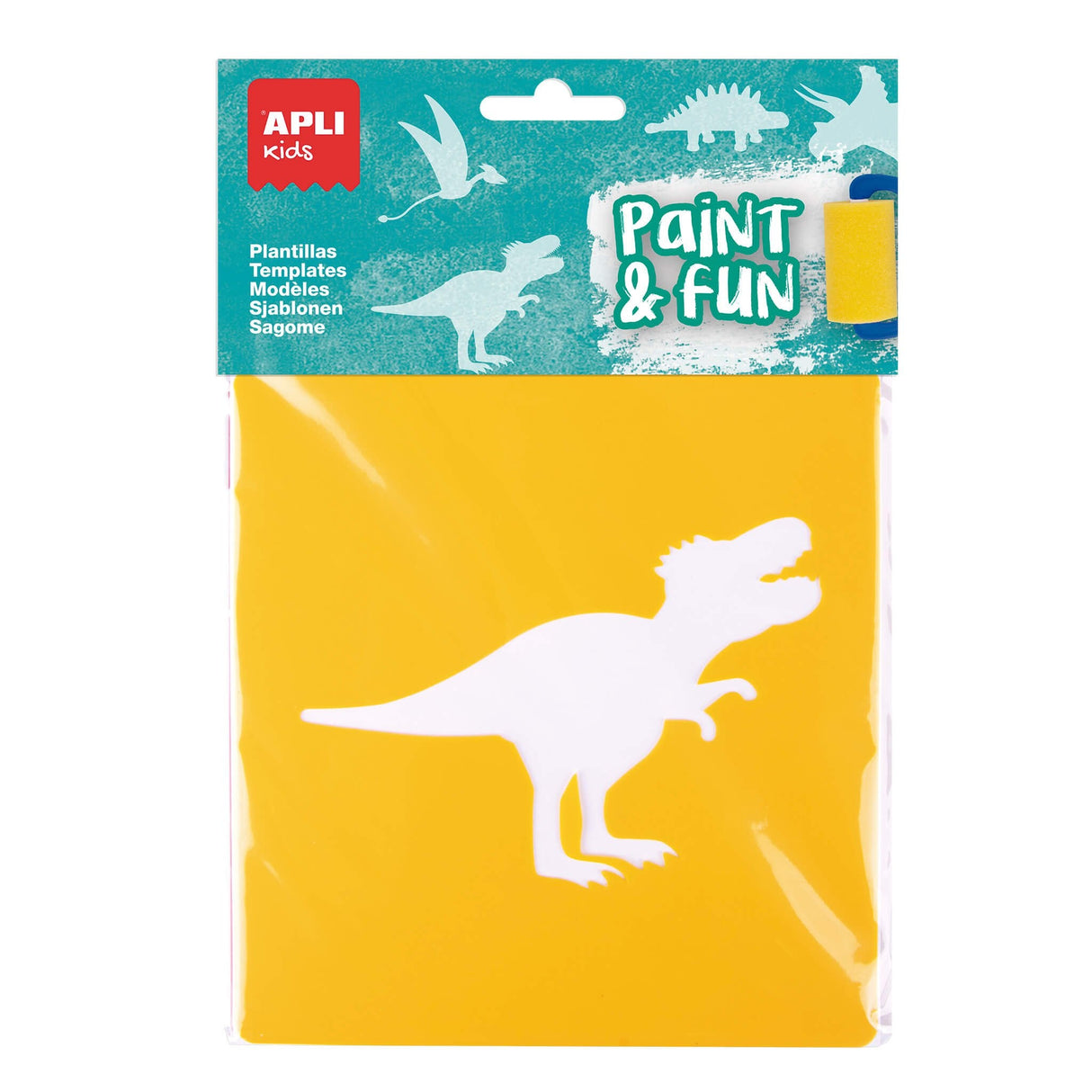 Apli Plantillas De Formas Dinosaurios Paint & Fun Pp Flexible Bolsa De 6 Surtidos