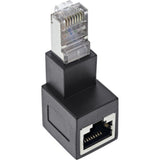 Adaptador De Cable De Red Inline Cat.6a, Enchufe/Toma Rj45, Acodado 90° Hacia Abajo