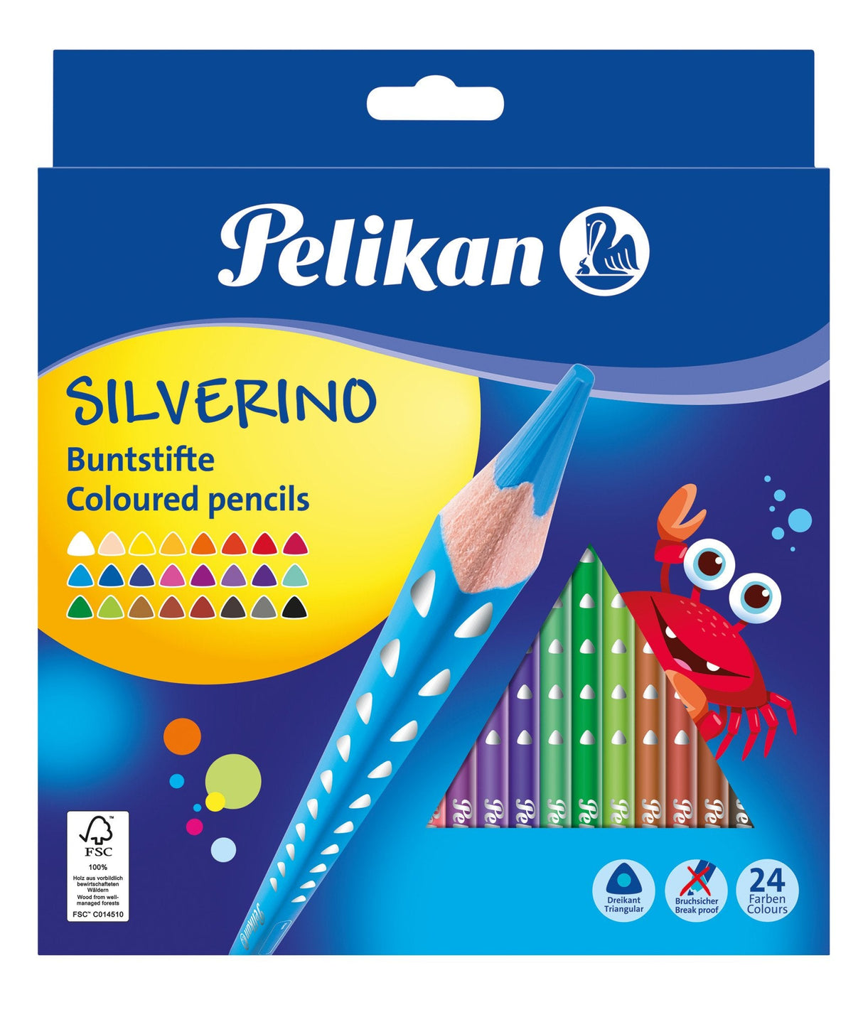 Pelikan 700665 Lápiz De Color Negro, Azul, Marrón, Verde, Gris, Azul Claro, Verde Claro, Multicolor, Naranja, Melocotón, Rosa, Púrpura, Rojo, Violeta, Blanco, Amarillo 24 Pieza(S)
