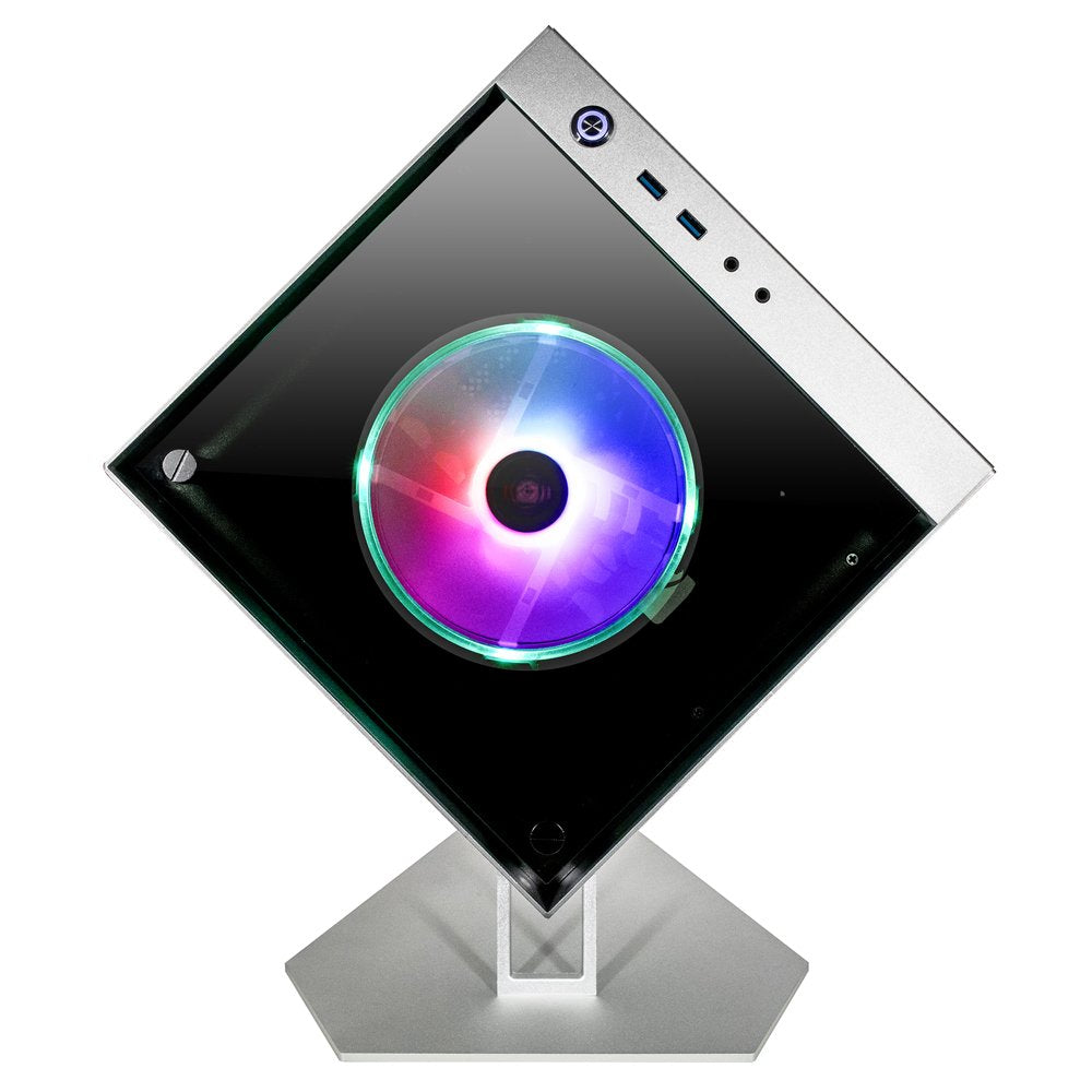 Caja Pc Azza Cube Mini 805 Cube Gaming , Plata / Aluminio, Vidrio Templado