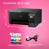 Impresora Multifunción Tinta Epson Ecotank Et 2865 Serie 2860 Color Tinta Recargable Negro