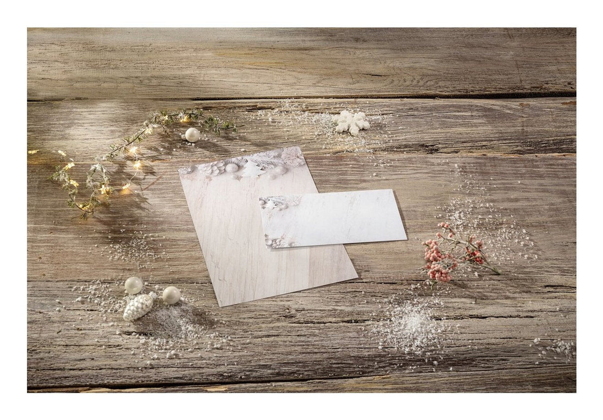 Sigel Weihnachtsbriefpapier Rustic Blanco Motiv Din A4 90 G Qm 25 Hojas