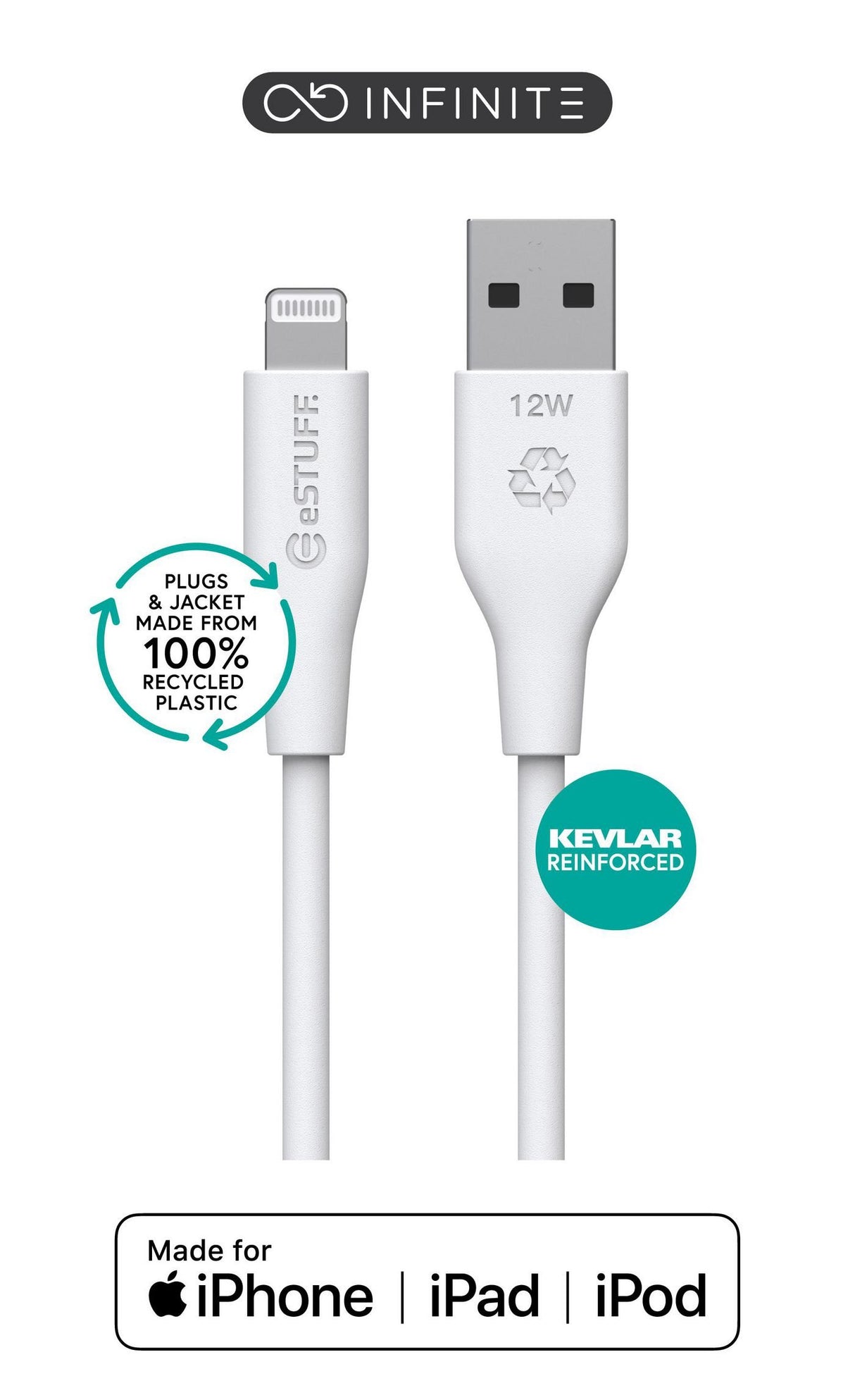EAN 5715063055410 - eSTUFF ES601270-BULK cable de conector Lightning 2 m Blanco imagen 1