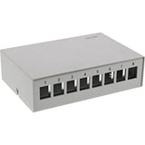 Inline Desktop Point Box 8x Keystone Rj45, Metal, Gris Claro Ral7035