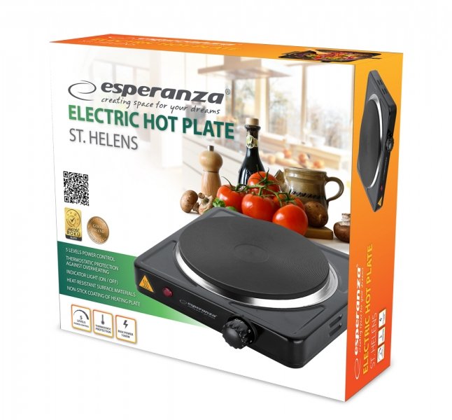 Placa Eléctrica Esperanza Ekh003k Helens - 5 Niveles De Temperatura 1000w