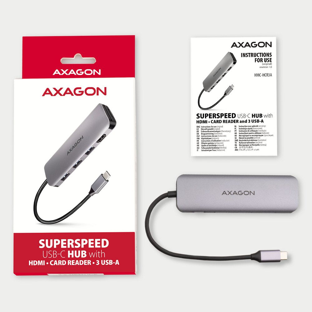 EAN 8595247907011 - Axagon HMC-HCR3A 3x USB-A+ HDMI+ SD/microSD USB-C 3.2 Gen 1 hub 20cm Alámbrico USB 3.2 Gen 1 (3.1 Gen 1)  imagen 8