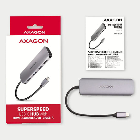 EAN 8595247907011 - Axagon HMC-HCR3A 3x USB-A+ HDMI+ SD/microSD USB-C 3.2 Gen 1 hub 20cm Alámbrico USB 3.2 Gen 1 (3.1 Gen 1)  imagen 8