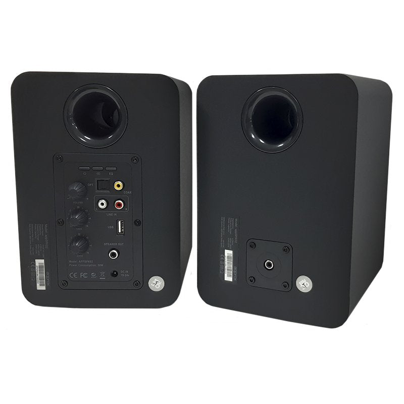 Approx Altavoces Autoamplificados 60w Rms Bluetooth 5.0 - Carcasa De Madera - Rca, Optical, Coaxial, Usb - Incluye