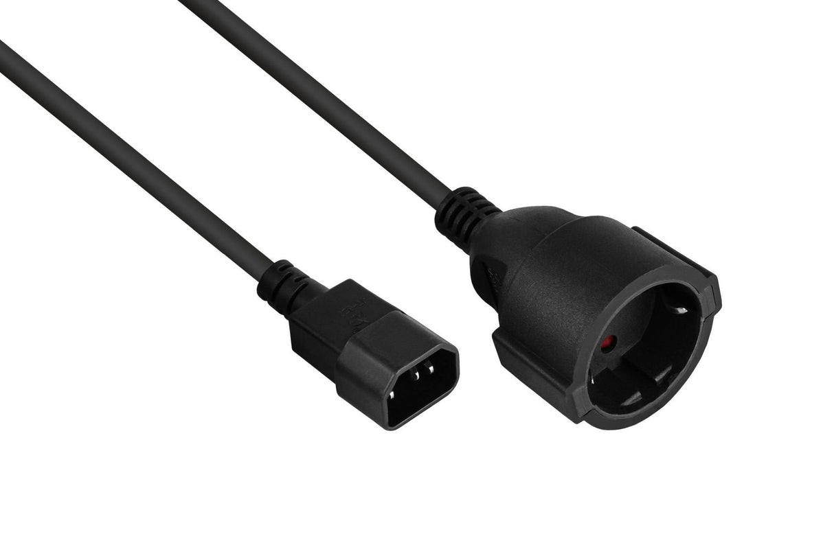 Kabelmeister Cable De Alimentación C14 Contacto De Protección Conector Hembra Negro. 0,15m