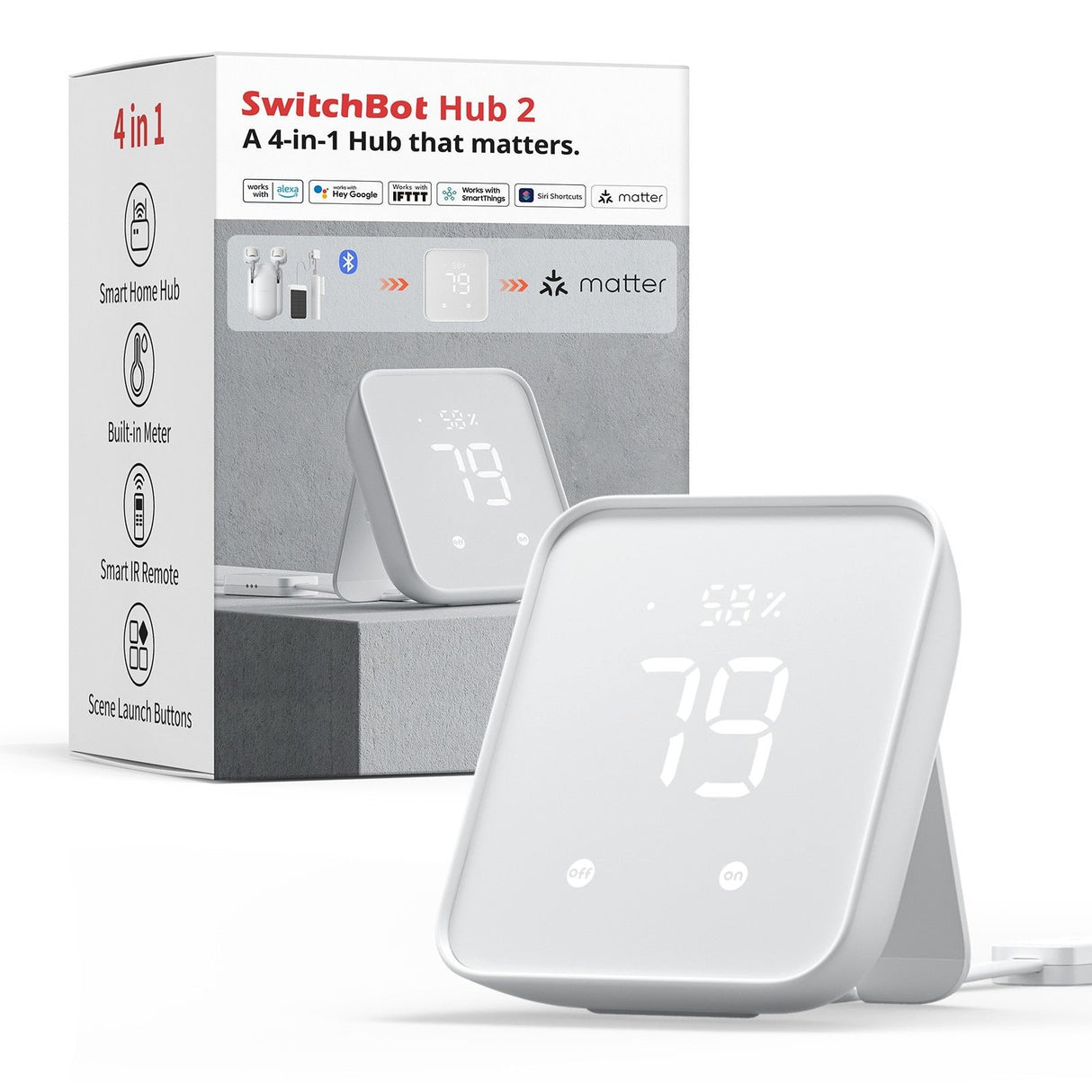 EAN 0850046603228 - SwitchBot HUB 2 transmisore smart home Inalámbrico Montado en pared IR inalámbrico imagen 2